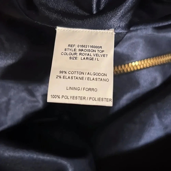 Silvia Tcherassi Woman Madison Cropped Velvet Top Navy Large - Picture 12 of 15